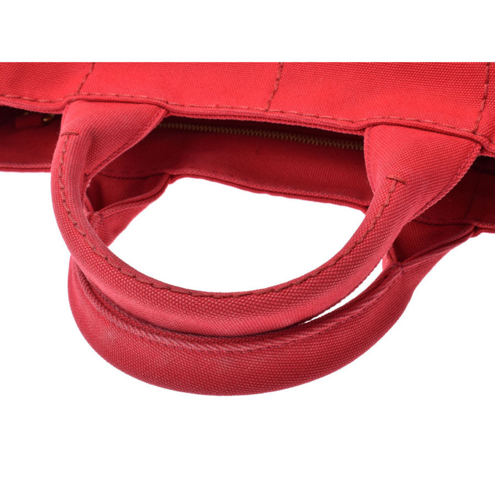 Prada red strap tote Canapa canvas bag - Picture 3 of 11